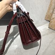Forubags YSL Classic Sac De Jour Nano In Embossed Crocodile Shiny Leather Bordeaux Red – 392035 - 22x18x10.5 cm - 2