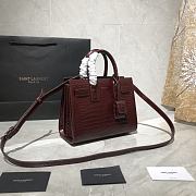 Forubags YSL Classic Sac De Jour Nano In Embossed Crocodile Shiny Leather Bordeaux Red – 392035 - 22x18x10.5 cm - 6