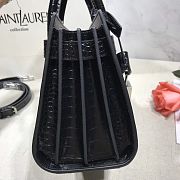 Forubags YSL Classic Sac De Jour Nano In Embossed Crocodile Shiny Leather With Padlock Black – 392035 – 22x18x11 cm - 5