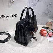 Forubags YSL Classic Sac De Jour Nano In Embossed Crocodile Shiny Leather With Padlock Black – 392035 – 22x18x11 cm - 3