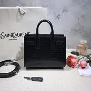 Forubags YSL Classic Sac De Jour Nano In Embossed Crocodile Shiny Leather With Padlock Black – 392035 – 22x18x11 cm - 4