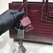 Forubags YSL Classic Sac De Jour Nano In Embossed Crocodile Shiny Leather With Padlock Bordeaux Red– 392035 – 22x18x11 cm - 4