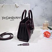 Forubags YSL Classic Sac De Jour Nano In Embossed Crocodile Shiny Leather With Padlock Bordeaux Red– 392035 – 22x18x11 cm - 6