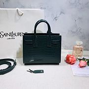 Forubags YSL Classic Sac De Jour Nano In Embossed Crocodile Shiny Leather With Padlock Dark Green – 392035 – 22x18x11 cm - 5