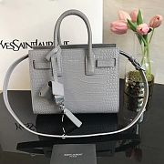 Forubags YSL Classic Sac De Jour Nano In Embossed Crocodile Shiny Leather With Padlock Grey– 392035 – 22x18x11 cm - 1