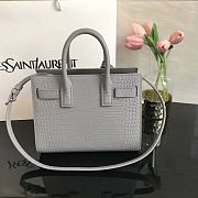 Forubags YSL Classic Sac De Jour Nano In Embossed Crocodile Shiny Leather With Padlock Grey– 392035 – 22x18x11 cm - 6