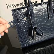 Forubags YSL Classic Sac De Jour Nano In Embossed Crocodile Shiny Leather With Padlock Dark Blue – 392035 – 22x18x11 cm - 4