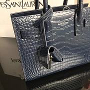 Forubags YSL Classic Sac De Jour Nano In Embossed Crocodile Shiny Leather With Padlock Dark Blue – 392035 – 22x18x11 cm - 5