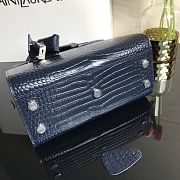 Forubags YSL Classic Sac De Jour Nano In Embossed Crocodile Shiny Leather With Padlock Dark Blue – 392035 – 22x18x11 cm - 3