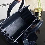 Forubags YSL Classic Sac De Jour Nano In Embossed Crocodile Shiny Leather With Padlock Dark Blue – 392035 – 22x18x11 cm - 2