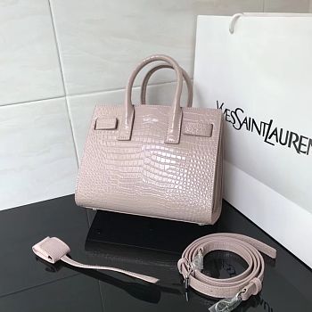 Forubags YSL Classic Sac De Jour Nano In Embossed Crocodile Shiny Leather With Padlock Pink – 392035 – 22x18x11 cm