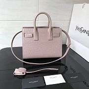 Forubags YSL Classic Sac De Jour Nano In Embossed Crocodile Shiny Leather With Padlock Pink – 392035 – 22x18x11 cm - 3