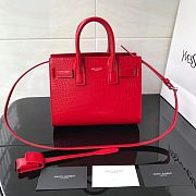 Forubags YSL Classic Sac De Jour Nano In Embossed Crocodile Shiny Leather With Padlock Red– 392035 – 22x18x11 cm - 2