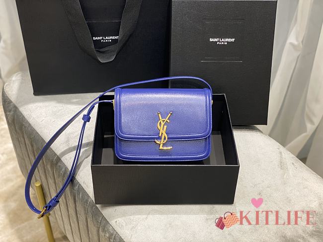Forubags YSL Solferino Satchel In Box Saint Laurent Leather Electric blue – 634305 – 19x13x5 cm - 1