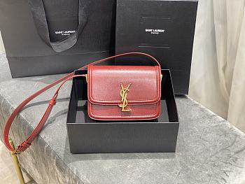 Forubags YSL Solferino Satchel In Box Saint Laurent Leather Maroon red – 634305 – 19x13x5 cm