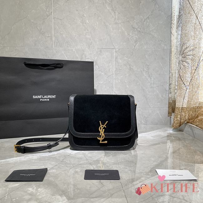 Forubags YSL Solferino Medium Soft Satchel In Suede And Smooth Leather Black – 635025 – 22x18x5 cm - 1