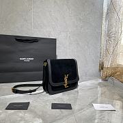 Forubags YSL Solferino Medium Soft Satchel In Suede And Smooth Leather Black – 635025 – 22x18x5 cm - 4