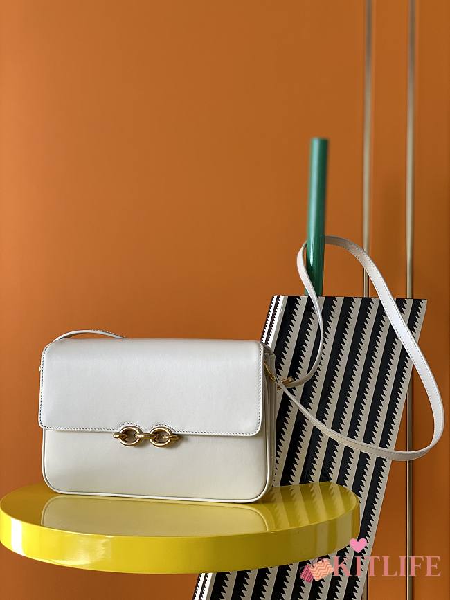 Forubags YSL Le Maillon Satchel In Smooth Leather Blanc Vintage – 649795 – 24x14.5x3.5 cm - 1