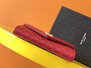 Forubags YSL Monogram Small Envelope Wallet In Mix Matelassé Grain De Poudre Embossed Leather Gold Metal Logo Red – 651026 – 13.5x9.5x3 cm - 5