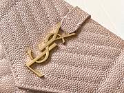 Forubags YSL Monogram Small Envelope Wallet In Mix Matelassé Grain De Poudre Embossed Leather Gold Metal Logo Pink – 651026 – 13.5x9.5x3 cm - 6