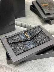 Forubags YSL Uptown Pouch In Crocodile Embossed Shiny Leather Gold Metal Logo Black – 565739 – 27×16×2 cm - 2