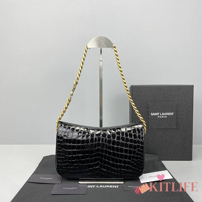 Forubags YSL Solferino In Crocodile Pattern Chain Flap Bag – 1355 – 23.5x14x9 cm - 1