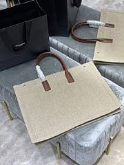 Forubags YSL Rive Gauche Large Tote Bag In Printed Canvas And Leather Beige – 509415 – 48x36x16 cm - 2