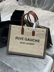 Forubags YSL Rive Gauche Large Tote Bag In Printed Canvas And Leather Beige/Grey – 509415 – 48x36x16 cm - 3