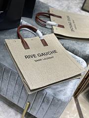 Forubags YSL Rive Gauche Large Tote Bag Vertical In Printed Canvas And Leather Beige – 631682 – 37.5×38×17 cm - 6