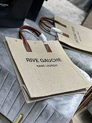 Forubags YSL Rive Gauche Large Tote Bag Vertical In Printed Canvas And Leather Beige – 631682 – 37.5×38×17 cm - 5