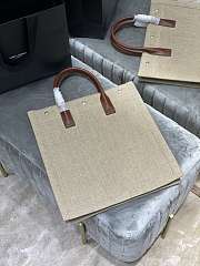 Forubags YSL Rive Gauche Large Tote Bag Vertical In Printed Canvas And Leather Beige – 631682 – 37.5×38×17 cm - 3