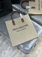 Forubags YSL Rive Gauche Large Tote Bag Vertical In Printed Canvas And Leather Beige – 631682 – 37.5×38×17 cm - 2