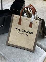 Forubags YSL Rive Gauche Large Tote Bag Vertical In Printed Canvas And Leather Beige/Grey – 631682 – 37.5×38×17 cm - 1