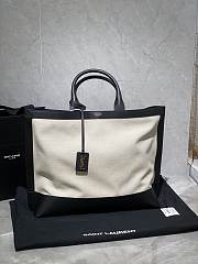 Forubags YSL Shopping Tag In Canvas And Leather Off White – 619757 – 41.5×34×14 cm - 1