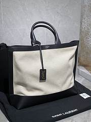 Forubags YSL Shopping Tag In Canvas And Leather Off White – 619757 – 41.5×34×14 cm - 5