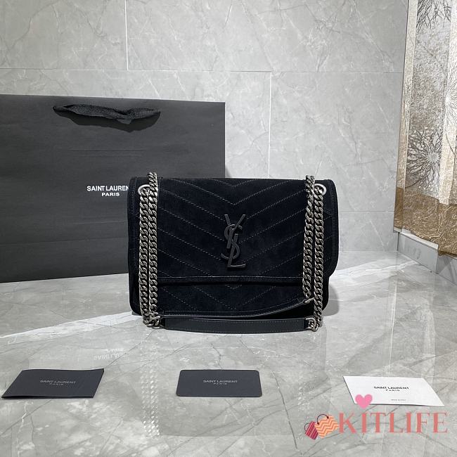 Forubags YSL Niki Imported Frosted Leather Vintage Hardware Black  – 498894 – 28×20×8 cm - 1