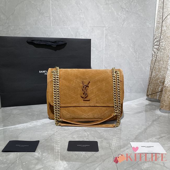 Forubags YSL Niki Imported Frosted Leather Vintage Hardware Deep Yellow  – 498894 – 28×20×8 cm - 1