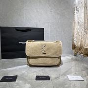 Forubags YSL Niki Imported Frosted Leather Vintage Hardware Deep Beige  – 498894 – 28×20×8 cm - 1