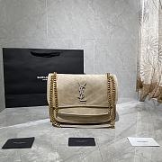 Forubags YSL Niki Imported Frosted Leather Vintage Hardware Deep Beige  – 498894 – 28×20×8 cm - 6