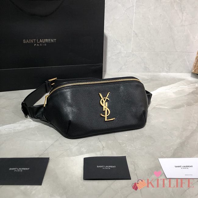 Forubags YSL Classic Monogram Belt Bag In Grain Leather Gold Metal Logo – 569737 – 25x14x3.5 cm - 1