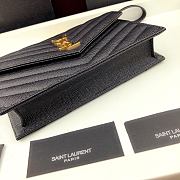 Forubags YSL Envelope Chain Wallet In Grain De Poudre Embossed Leather Gold Metal Logo Black – 393953 – 19x11.5x4 cm - 3