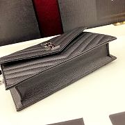 Forubags YSL Envelope Chain Wallet In Grain De Poudre Embossed Leather Silver Metal Logo Black – 393953 – 19x11.5x4 cm - 3