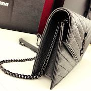 Forubags YSL Envelope Chain Wallet In Grain De Poudre Embossed Leather Matte Logo Black – 393953 – 19x11.5x4 cm - 2