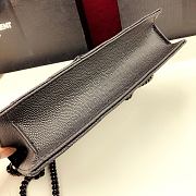 Forubags YSL Envelope Chain Wallet In Grain De Poudre Embossed Leather Matte Logo Black – 393953 – 19x11.5x4 cm - 3
