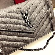 Forubags YSL Envelope Chain Wallet In Grain De Poudre Embossed Leather Matte Logo Black – 393953 – 19x11.5x4 cm - 5