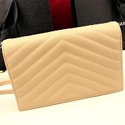 Forubags YSL Envelope Chain Wallet In Grain De Poudre Embossed Leather Silver Metal Logo Cream – 393953 – 19x11.5x4 cm - 5