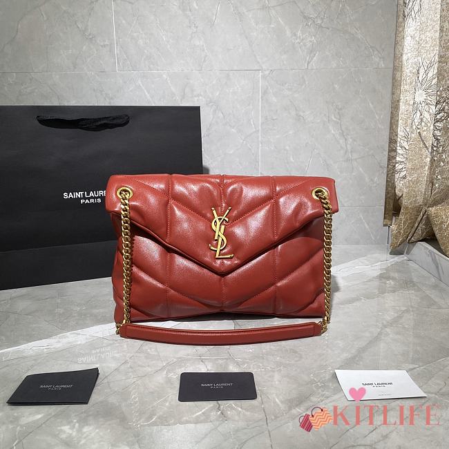 Forubags YSL Loulou Puffer Quilted Shoulder Bag Red – 577475-1- 35x23x13.5 cm - 1