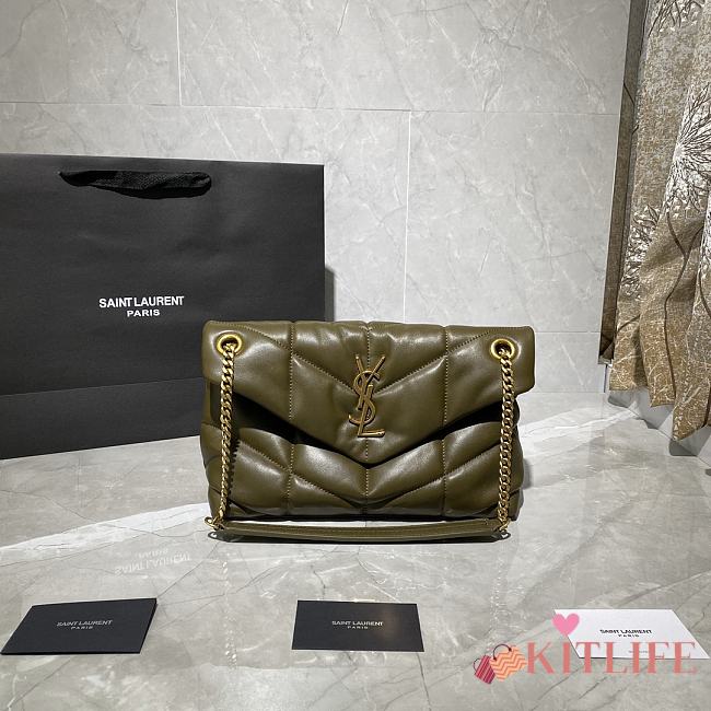 Forubags YSL Loulou Puffer Quilted Shoulder Bag Laurel Green – 577476 - 29x17x11 cm - 1