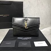 Forubags YSL Sulpice Medium Leather Envelope Clutch Black  – 553566 - 23x17x5 cm - 1