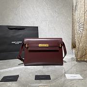 Forubags YSL Manhattan Shoulder Bag In Box Saint Laurent Leather Bordeaux Red – 579271 – 29x20.5x7 cm - 1